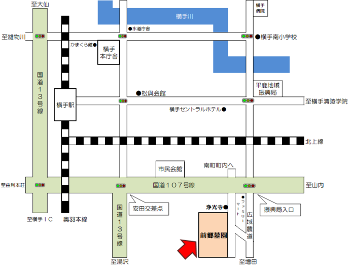 イラスト:前郷墓園位置図