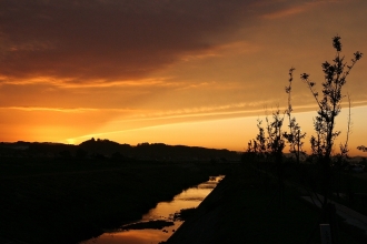 写真:秋の夕焼け