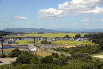 写真:秋田ふるさと村から眺める田園風景