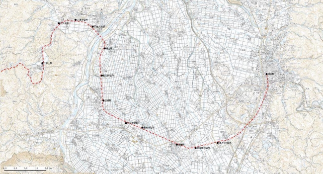 横荘線の路線図縮小版