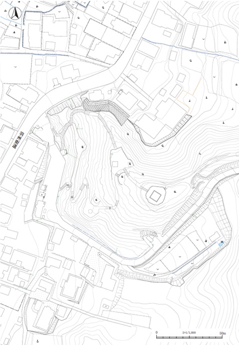 地図：景正功名塚周辺（金沢公園）平面図