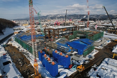 横手体育館建設状況