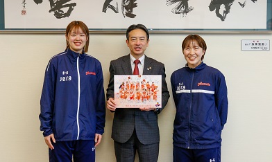 市長と選手