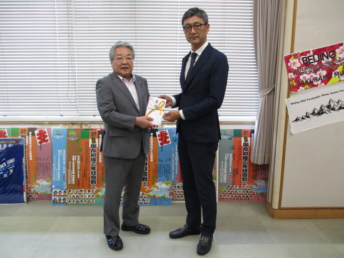 教育長と吉田建設の吉田昌平代表取締役社長
