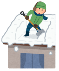 雪下ろしをする人の画像