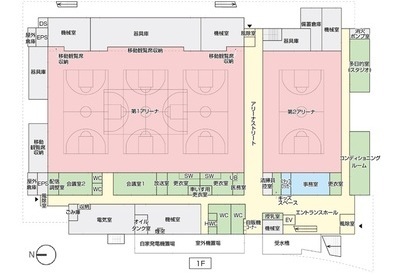 横手体育館平面図