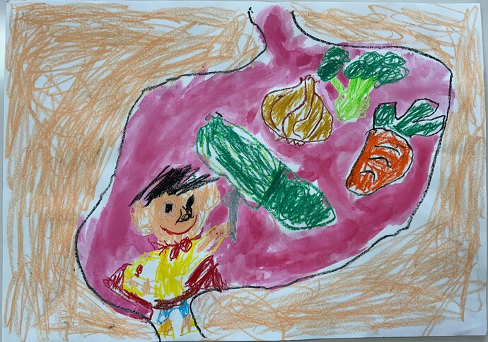 絵：野菜を食べられるようになった僕